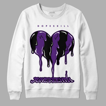 Jordan 12 “Field Purple” DopeSkill Sweatshirt Juneteenth Heart Graphic Streetwear - White