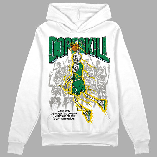 Jordan 5 “Lucky Green” DopeSkill Hoodie Sweatshirt Thunder Dunk Graphic Streetwear - White