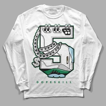 Jordan 5 “Lucky Green” DopeSkill Long Sleeve T-Shirt No.5 Graphic Streetwear - White