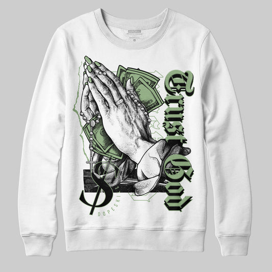 Jordan 4 Retro “Seafoam”  DopeSkill Sweatshirt Trust God Graphic Streetwear  - White 