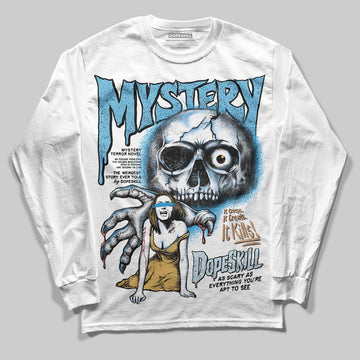 Jordan 4 Denim “Worn Blue” DopeSkill Long Sleeve T-Shirt Mystery Ghostly Grasp Graphic Streetwear - White