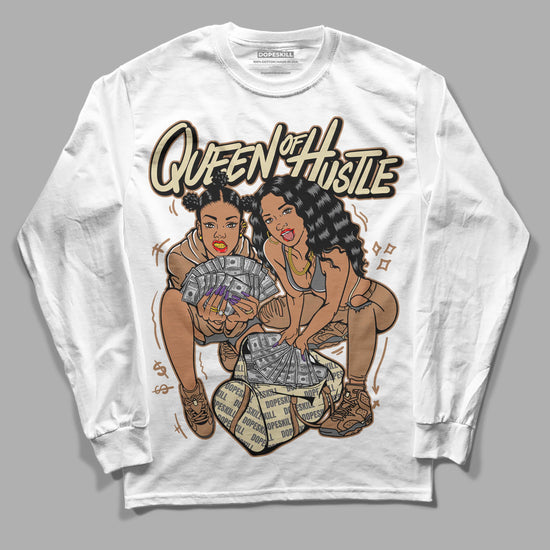 Jordan 6 WMNS Gore-Tex Brown Kelp DopeSkill Long Sleeve T-Shirt Queen Of Hustle Graphic Streetwear - White