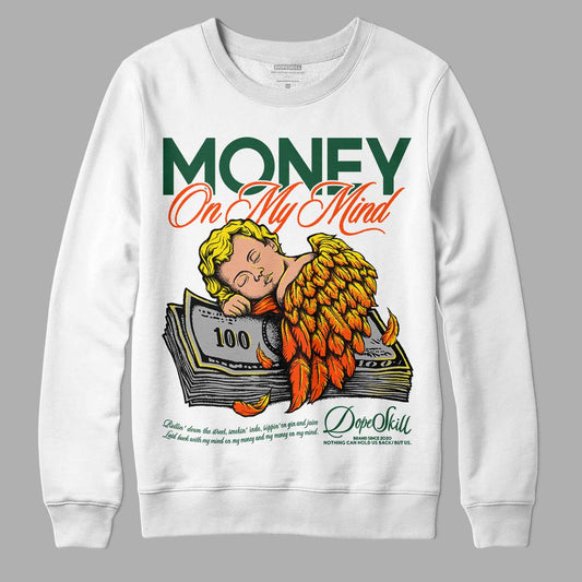 Dunk Low Team Dark Green Orange DopeSkill Sweatshirt MOMM Graphic Streetwear - White