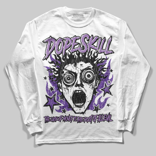 PURPLE Sneakers DopeSkill Long Sleeve T-Shirt Root of Evil Graphic Streetwear - White