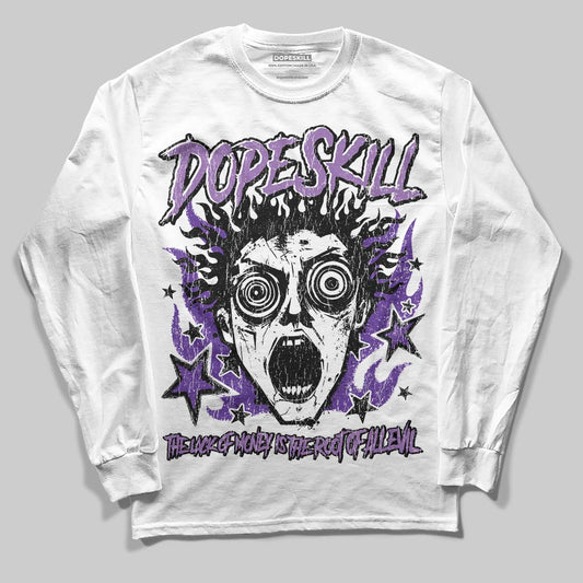 PURPLE Sneakers DopeSkill Long Sleeve T-Shirt Root of Evil Graphic Streetwear - White