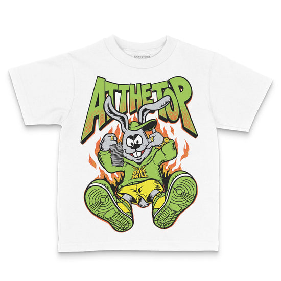 Neon Green Sneakers DopeSkill Toddler Kids T-shirt At The Top Graphic Streetwear - White 