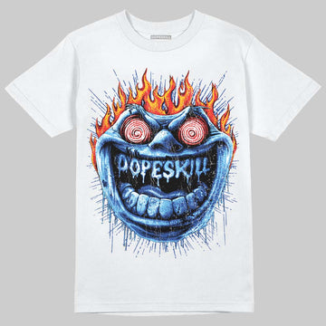 Royal Blue Sneakers DopeSkill T-Shirt Hellfire Graphic Streetwear - White