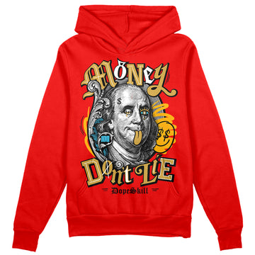 Red Sneakers DopeSkill Red Hoodie Sweatshirt Money Don't Lie Graphic Streetwear