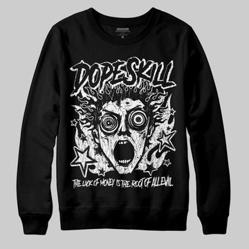 Black and White Sneakers DopeSkill Sweatshirt Root of Evil Graphic Streetwear - Black