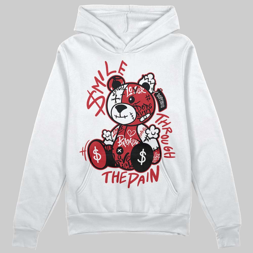 Jordan 1 Low OG "Chicago" DopeSkill Hoodie Sweatshirt Smile Through The Pain Graphic Streetwear - White