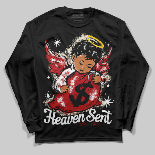 Jordan 1 Retro High OG Black Toe Reimagined DopeSkill Long Sleeve T-Shirt Heaven Sent Graphic Streetwear - Black