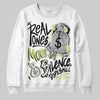 Jordan 5 “Luminous Green” DopeSkill Sweatshirt Real Ones Move In Silence Graphic Streetwear - White