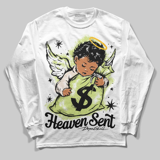 Jordan 5 “Luminous Green” DopeSkill Long Sleeve T-Shirt Heaven Sent Graphic Streetwear - White 