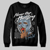 Jordan 40 “Blue Suede” DopeSkill Sweatshirt Never Stop Hustling Graphic Streetwear - Black