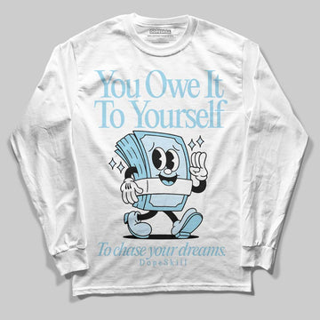 Vans Knu Stack Vintage Satin Dream Blue DopeSkill Long Sleeve T-Shirt Owe It To Yourself Graphic Streetwear - White 