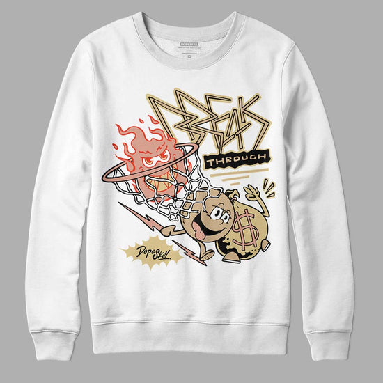 TAN Sneakers DopeSkill Sweatshirt Break Through Graphic Streetwear - White 