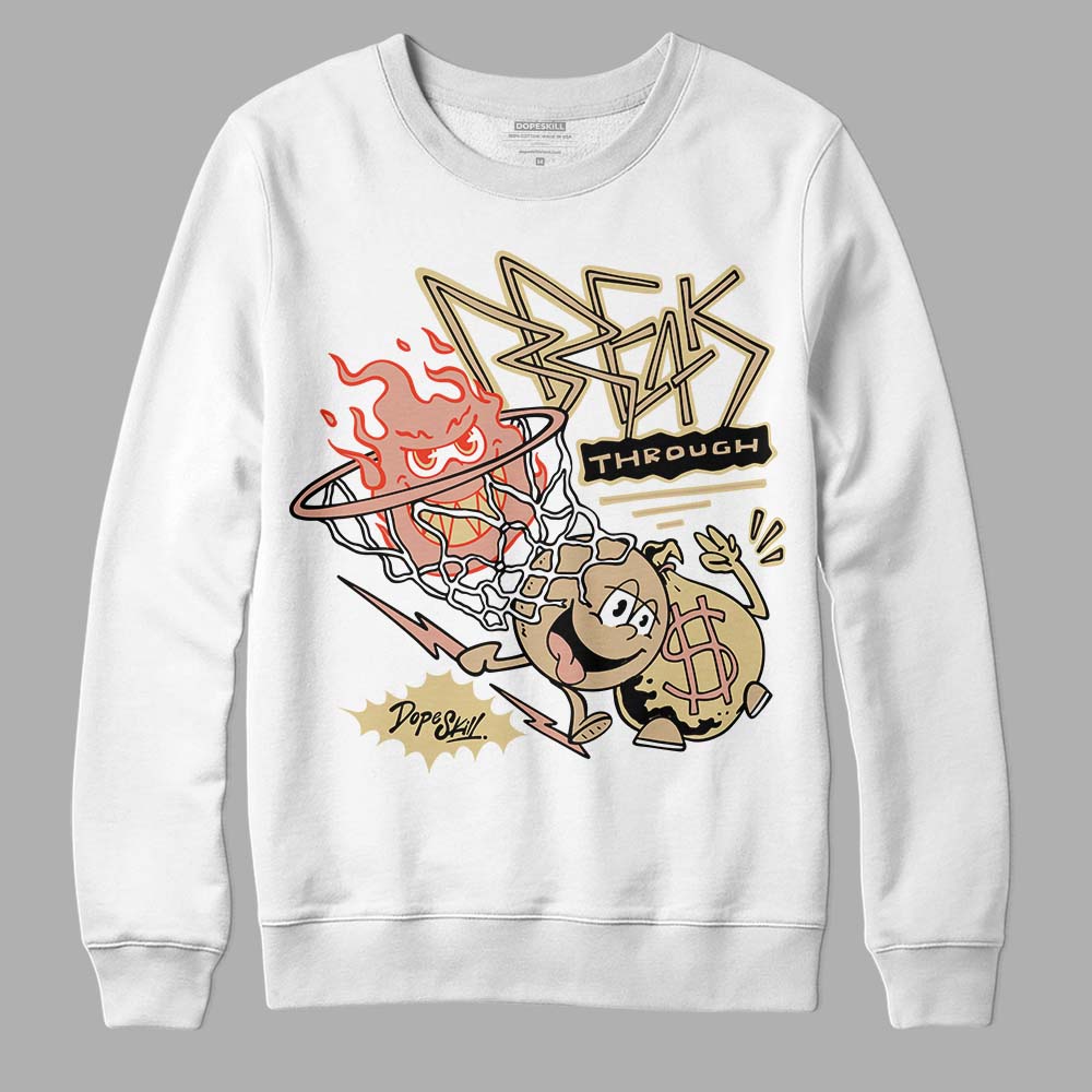 TAN Sneakers DopeSkill Sweatshirt Break Through Graphic Streetwear - White 