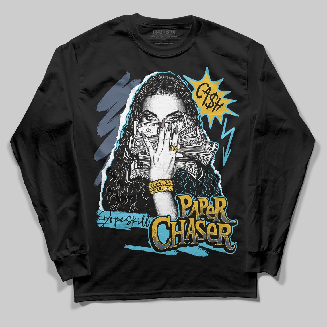 Jordan 11 Retro Gamma Blue (2025) DopeSkill Long Sleeve T-Shirt NPC Graphic Streetwear - black
