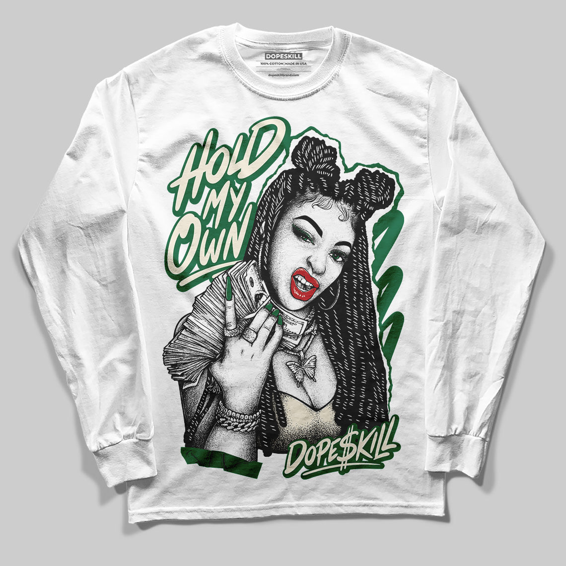 Jordan 13 GS “Pine Green” DopeSkill Long Sleeve T-Shirt New H.M.O Graphic Streetwear - White