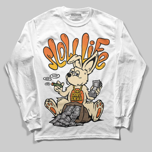 Orange, Black and White Sneakers DopeSkill Long Sleeve T-Shirt Slow Life Graphic Streetwear  - White