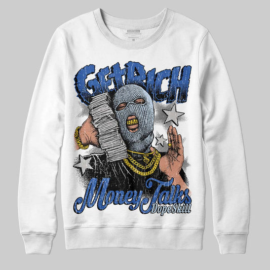 Awake NY x Jordan 5 Retro 'Black Racer Blue' DopeSkill Sweatshirt Get Rich Graphic Streetwear - White 
