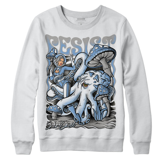 Jordan 5 Retro University Blue DopeSkill Sweatshirt Resist Graphic Streetwear - White