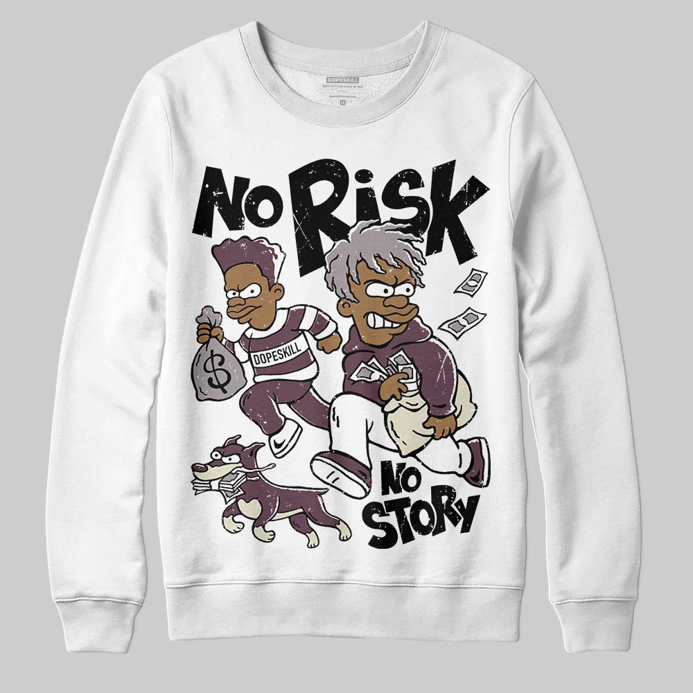 A Ma Maniére x Air Jordan 5 “Violet Ore” DopeSkill Sweatshirt No Risk No Story Graphic Streetwear - White 