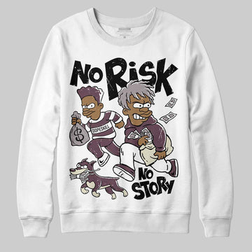 A Ma Maniére x Air Jordan 5 “Violet Ore” DopeSkill Sweatshirt No Risk No Story Graphic Streetwear - White 