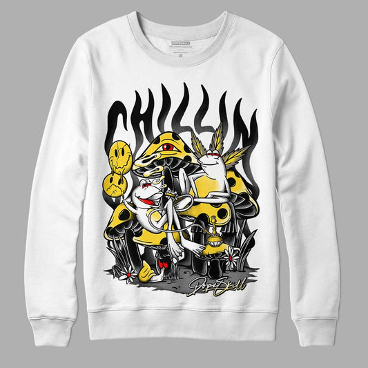 Jordan 4 Tour Yellow Thunder DopeSkill Sweatshirt Chillin Graphic Streetwear - White