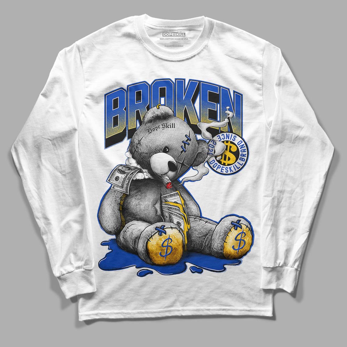 Jordan 14 “Laney” DopeSkill Long Sleeve T-Shirt Sick Bear Graphic Streetwear - White