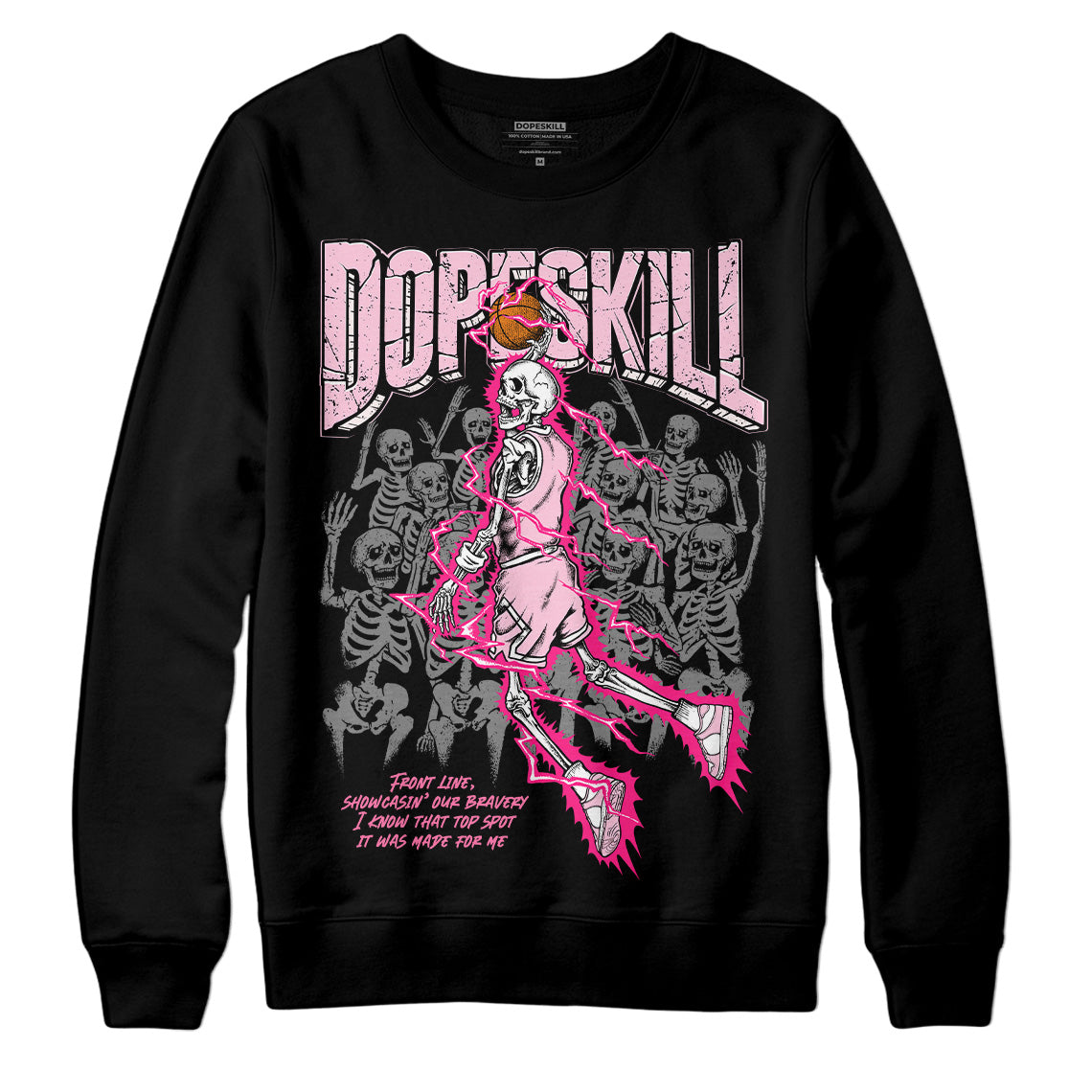 Dunk Low LX Pink Foam DopeSkill Sweatshirt Thunder Dunk Graphic Streetwear - Black 