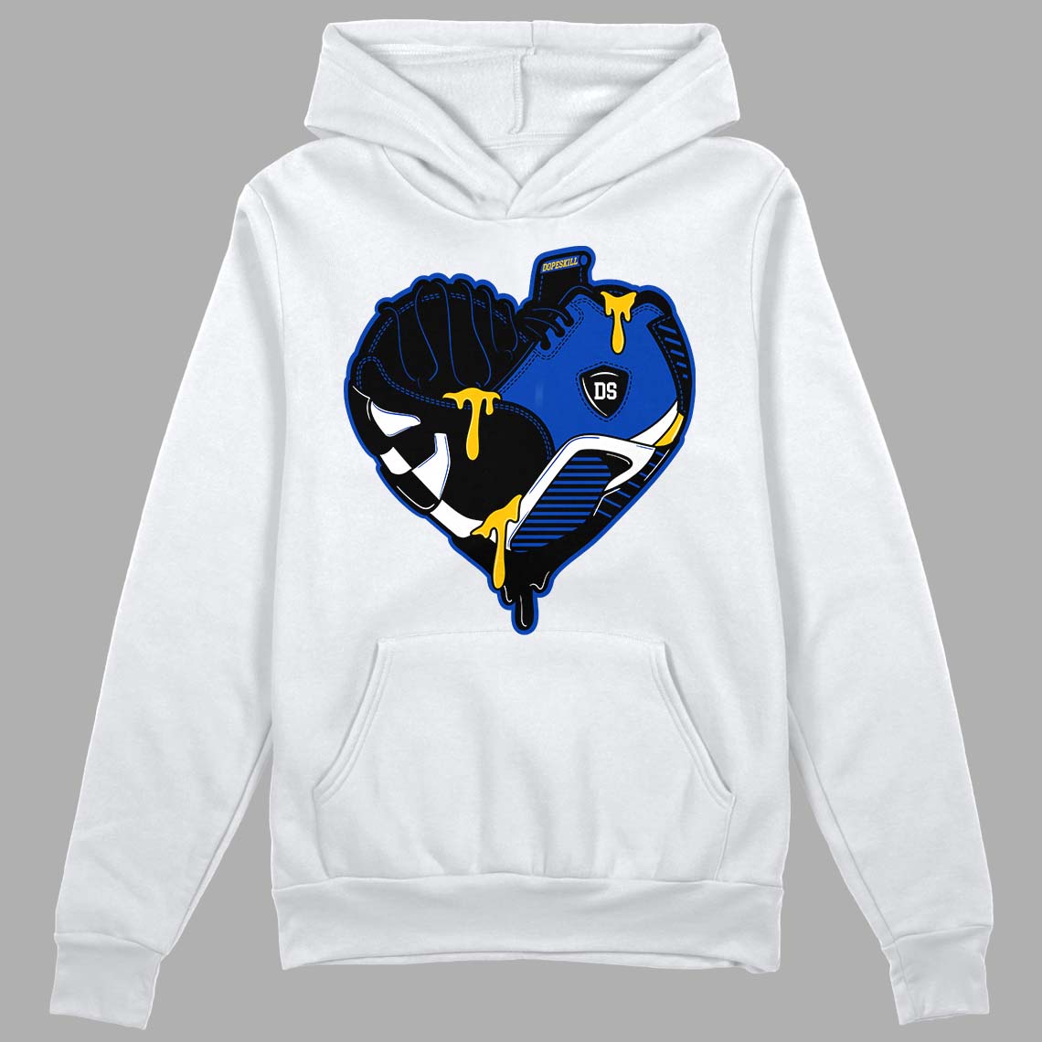 Jordan 14 “Laney” DopeSkill Hoodie Sweatshirt Heart Jordan 14 Graphic Streetwear - White