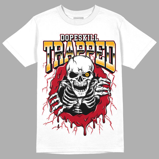 Jordan 7 Retro Cardinal DopeSkill T-Shirt Trapped Halloween Graphic Streetwear  - White 