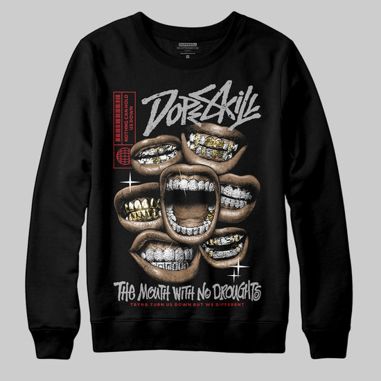 Jordan 3 OG “Black Cement” DopeSkill Sweatshirt The Mouth With No Droughts Graphic Streetwear - Black