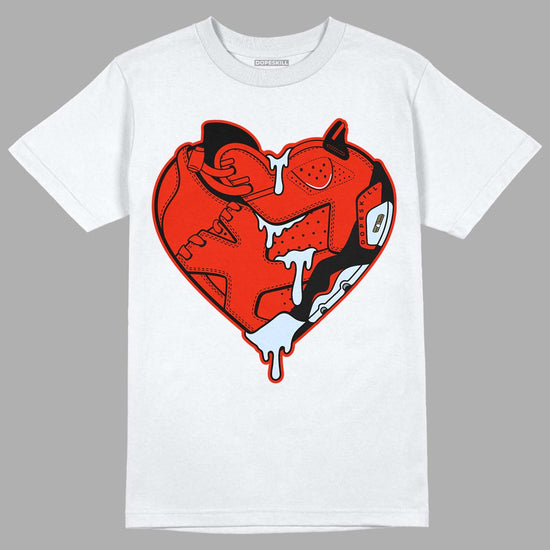 Jordan 6 Retro Toro Bravo DopeSkill T-shirt Heart Jordan 6 Graphic Streetwear - White