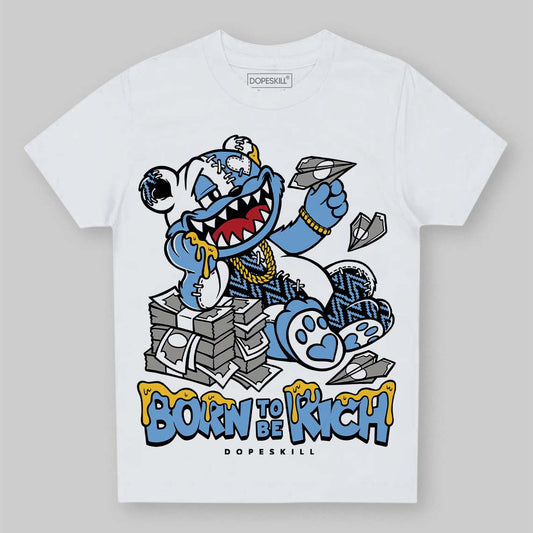 Jordan 12 Retro 'Melo' DopeSkill Toddler Kids T-shirt Born To Be Rich Graphic Streetwear - White