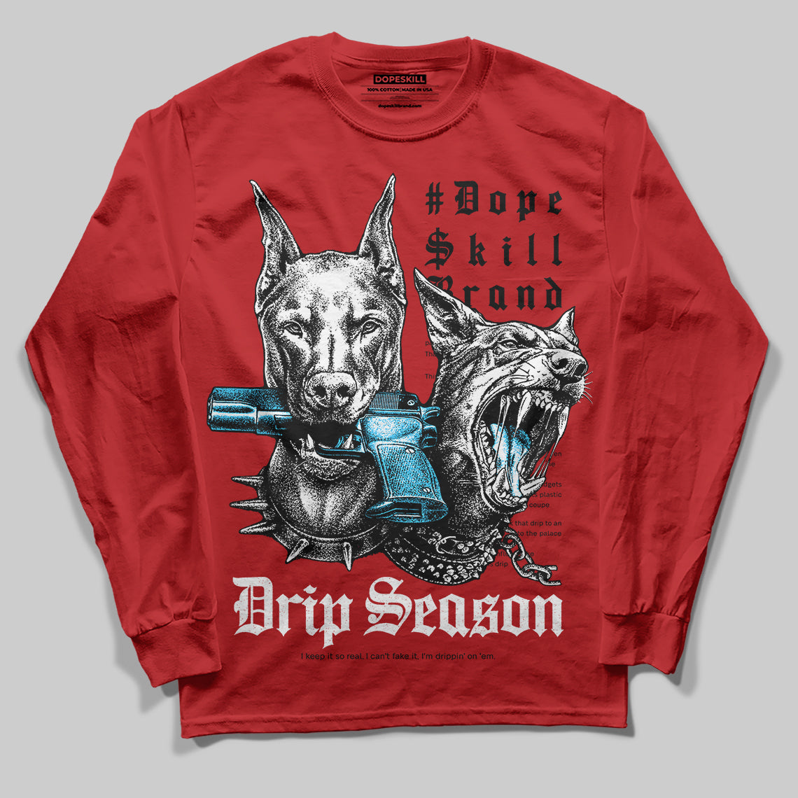Red Sneakers DopeSkill Long Sleeve T-Shirt New Drip Season Graphic Streetwear - Red