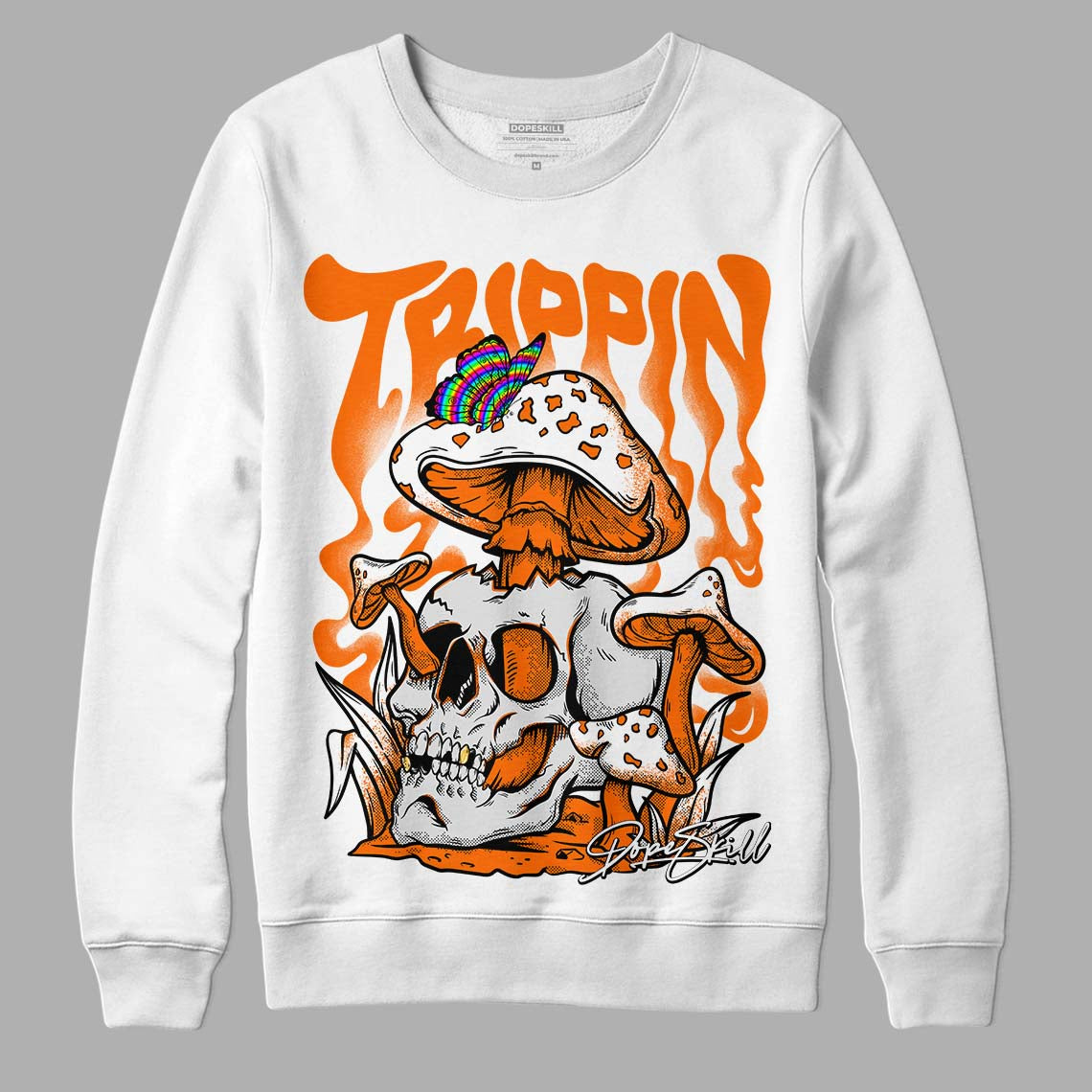 Orange, Black & White Sneakers DopeSkill Sweatshirt Trippin Graphic Streetwear - White