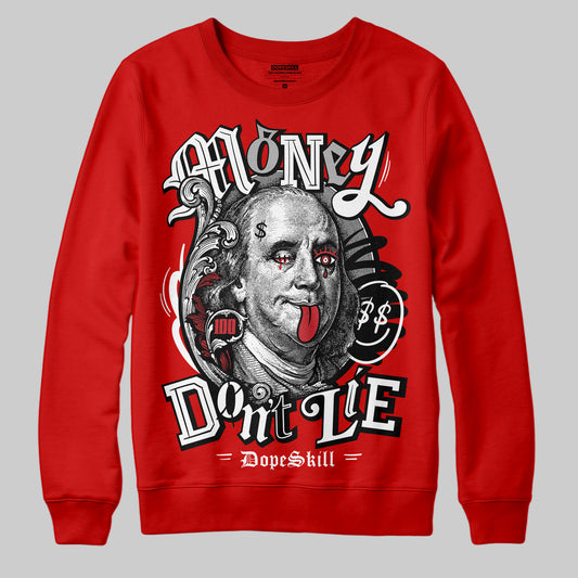 Jordan 11 “Bred Velvet” DopeSkill Red Sweatshirt Money Don't Lie Graphic Streetwear