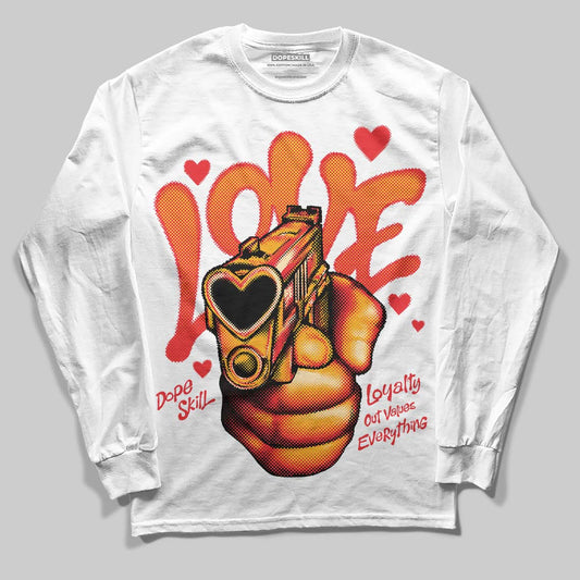 Red Sneakers DopeSkill Long Sleeve T-Shirt Love Shot Graphic Streetwear - White