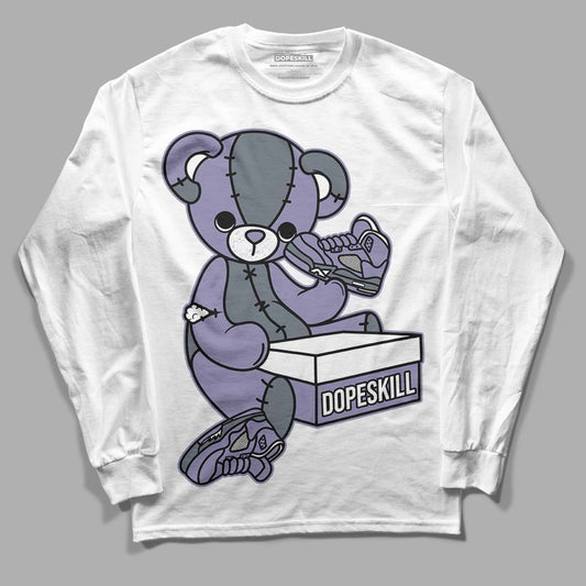 Jordan 5 Retro Low Indigo Haze DopeSkill Long Sleeve T-Shirt Sneakerhead BEAR Graphic Streetwear - White