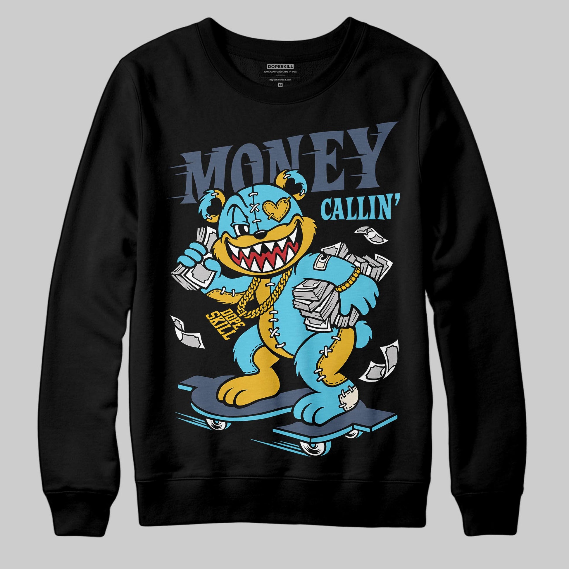 Jordan 11 Retro Gamma Blue (2025) DopeSkill Sweatshirt Money Callin' Graphic Streetwear - black