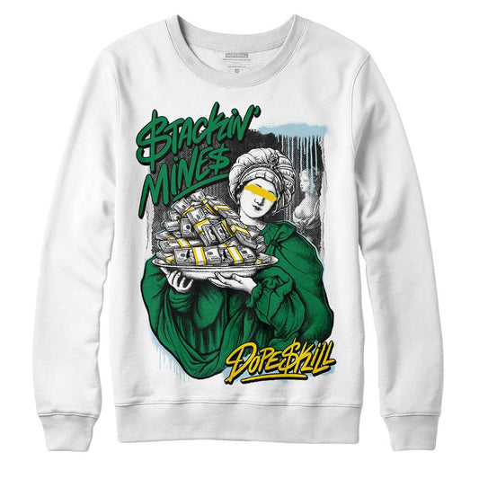 Jordan 5 “Lucky Green” DopeSkill Sweatshirt Stackin Mines Graphic Streetwear - White