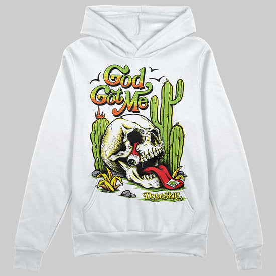 Neon Green Sneakers DopeSkill Hoodie Sweatshirt God Got Me Graphic Streetwear - White