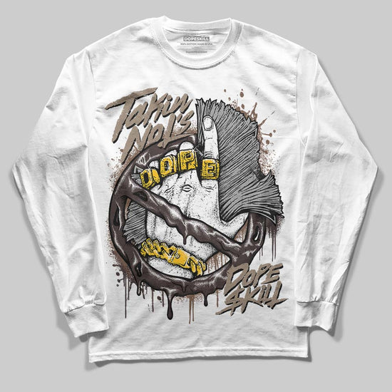 SoleFly x Air Jordan 12 Retro SP 'Cafecito/Baroque Brown' DopeSkill Long Sleeve T-Shirt Takin No L's Graphic Streetwear - White