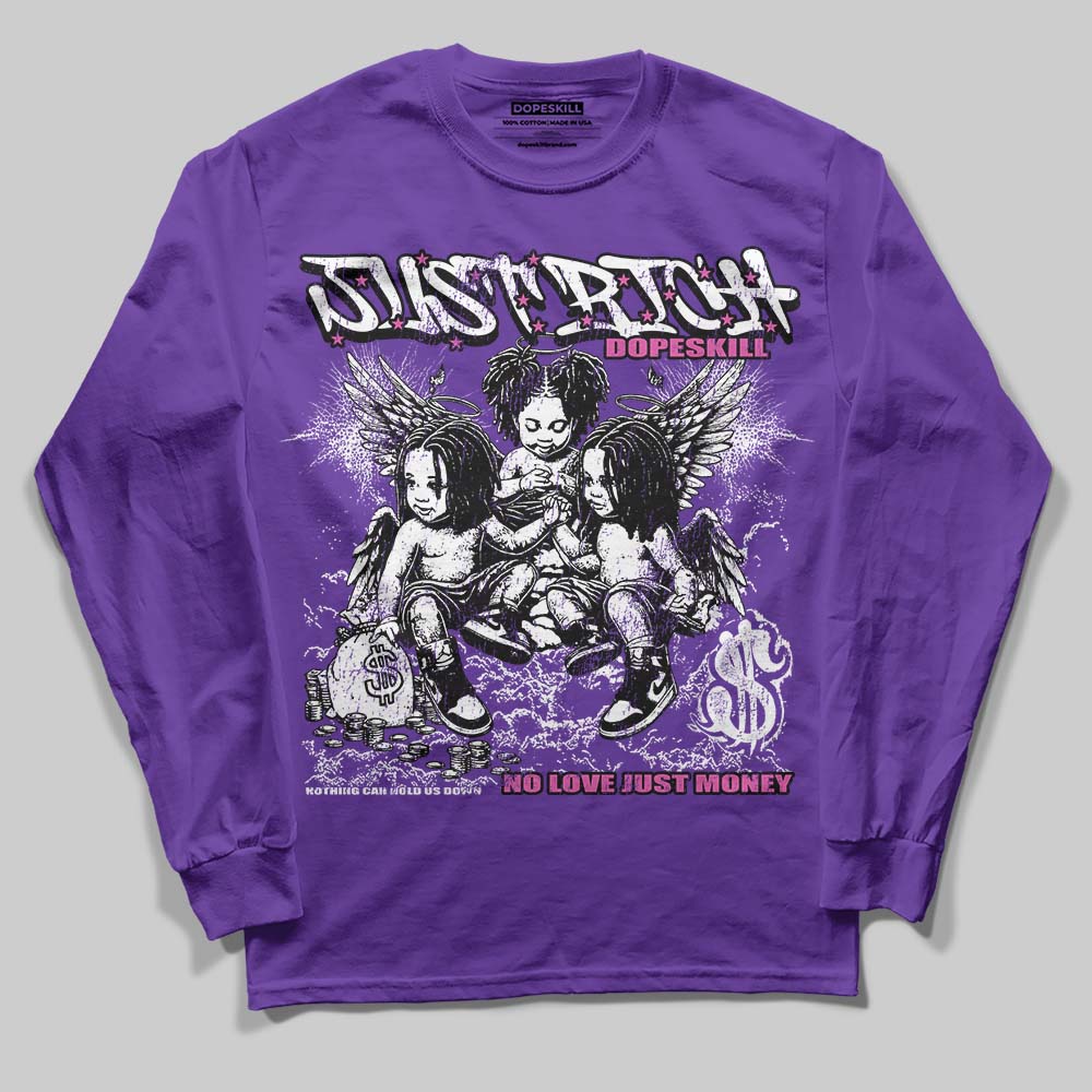 PURPLE Sneakers DopeSkill Long Sleeve T-Shirt Just Rich Graphic Streetwear - Purple