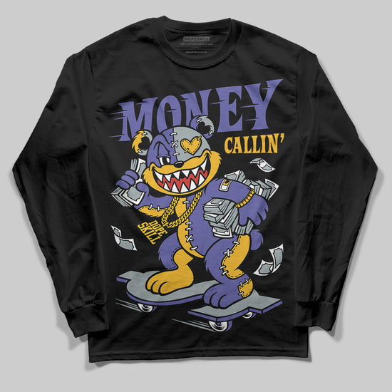 Jordan 4 Retro Lakers DopeSkill Long Sleeve T-Shirt Money Callin' Graphic Streetwear - Black