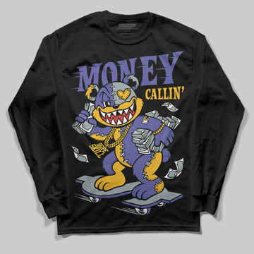 Jordan 4 Retro Lakers DopeSkill Long Sleeve T-Shirt Money Callin' Graphic Streetwear - Black