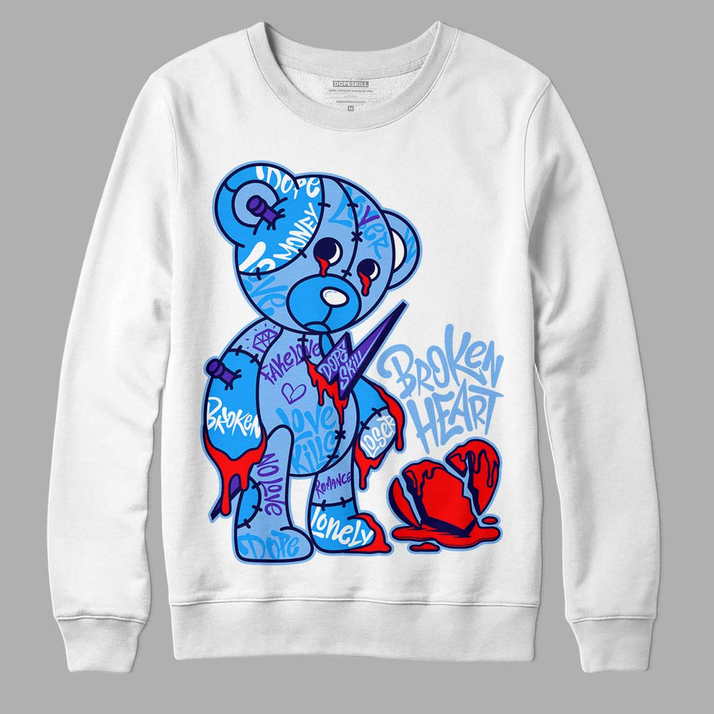 Jordan 6 University Blue DopeSkill Sweatshirt Broken Heart Graphic Streetwear