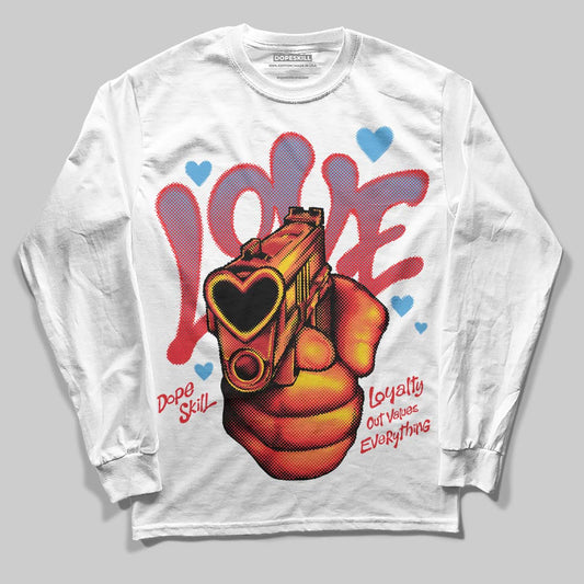 Jordan 11 Retro Cherry DopeSkill Long Sleeve T-Shirt Love Shot Graphic Streetwear - White 